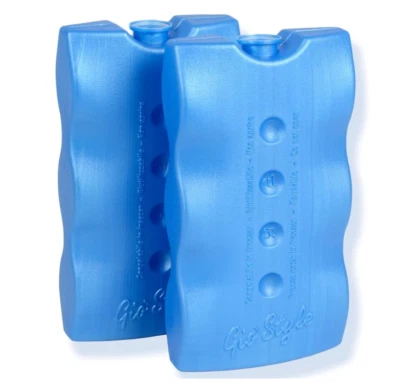 GIO' STYLE SET 2 MATTONELLE GHIACCIO SINTETICO 400 gr GIOSTYLE PER FRIGO BORSE TERMICHE