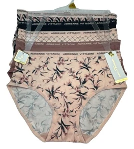 ADRIENNE VITTADINI Womens 5-Pair Brief Underwear Panty Polyester Blend Size S - Picture 1 of 8
