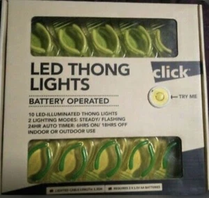 10 Piece LED Aussie Thong Light Set Designer Mood Lighting Green Gold Fun New - Picture 1 of 7