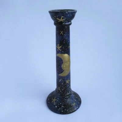 Vintage Moon & Stars Celestial Ceramic Candlestick **REPAIRED** (Candle Holder) - Image 1 of 4