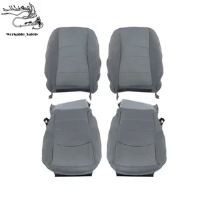 Gray Seat Cover Driver & Passenger Bottom & Back For 2013-2018 Dodge Ram 1500 - Picture 1 of 15