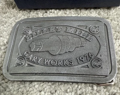 Uss Estados Unidos Acero Billet Mill Gary Works 1976 Hebilla de Cinturón Por Hit Line EE. UU. Foto 1 de 4