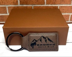 Bronco Keychain - PU Leather Brown and Black Bronco Keychain - Picture 1 of 4