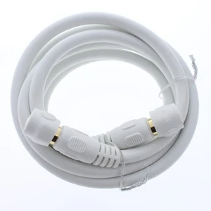 Leviton White Gold Plated Coaxial RG6 Quad Shield Digital Cable 6 Ft 40871-6W - Picture 1 of 6