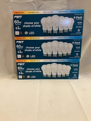 Feit Electric 60 Watt A19 E26 Dimmable LED Bulb Color case of 18 - Image 1 of 2