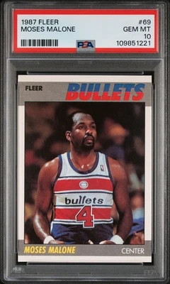 1987 FLEER #69 MOSES MALONE PSA 10 - Image 1 of 2
