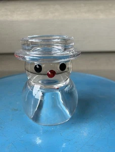 "Mikasa Muñeco de Nieve en Sombrero Cristal Figura Navidad Invierno Votivo Candelabro 4""" - Imagen 1 de 13