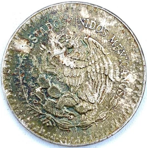 México 1985 1 oz plata Libertad verde reverso tonificación rollo final - Imagen 1 de 2