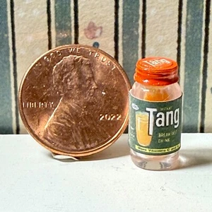 Dollhouse miniature food 1:12 Vintage style Jar of Orange Drink Mix Powder - Picture 1 of 3