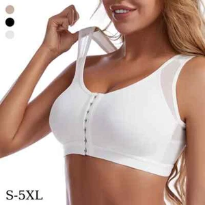 Large Size Sexy Front Closure Bra Wire Free Brassiere Intimates Women's Push Up - Picture 1 of 27
