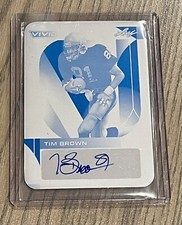 2023 Leaf Vivid Tim Brown Auto 1/1 Cyan Plate Oakland Raiders HOF