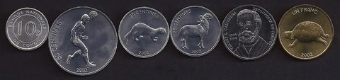 CONGO D.R. 1967-2002, 6 pc. COIN SET KM7-123 UNC Cover