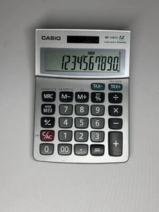 Casio MS-120TV, 12 Digit Tax Calculation Dual Power Desk Calculator - Silver - Picture 1 of 3