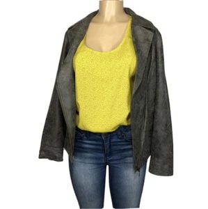 Tribal Grey Marl Lined Jacket Womens Size 8 Casual Motorcycle Asymmetric Zip Top - Picture 1 of 12