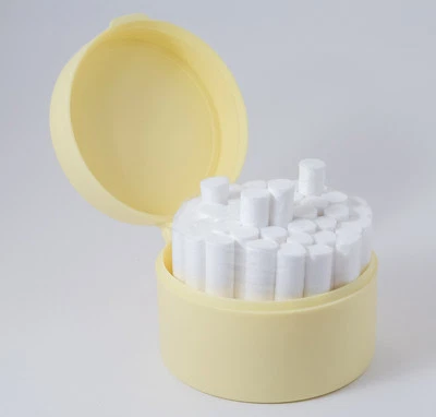 Dental Round Cotton Roll Holder Organizer W/ Embedded Placement Pins - Yellow - Image 1 of 3