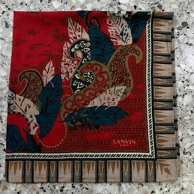 CARACTERÍSTICAS MASCULINAS CLÁSSICAS DE LENÇO VERMELHO DA ARTE DE PÁSSAROS E PAISLEY ALGODÃO BOLSO QUADRADO 21" - Imagem 1 de 4