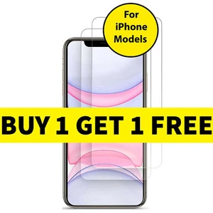 Tempered Glass Screen Protector For iPhone 16E 14 13 12 15 Pro Max XR 16 X SE 2 - Picture 1 of 10