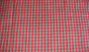 LITE RED & BROWN HOMESPUN CHECKS 1/4 INCH COTTON FABRIC 18X44 INCHES - Picture 1 of 2