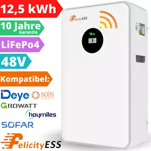 Felicity Solar Speicher Batteriespeicher 12,5 kWh PV Akku 48V LiFePO4 für Deye - Bild 1 von 15