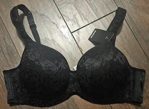 Avenue Body Black Size 40B Fashion Lace Lined Balconette Bra Underwire NWT!!! - Picture 1 of 7