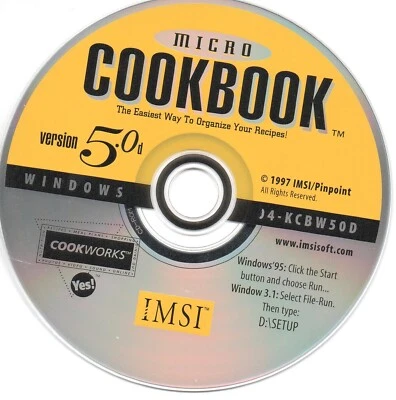IMSI Micro Cookbook CD v5.0 over 5k Recipes plus add & organize your own - Image 1 of 4
