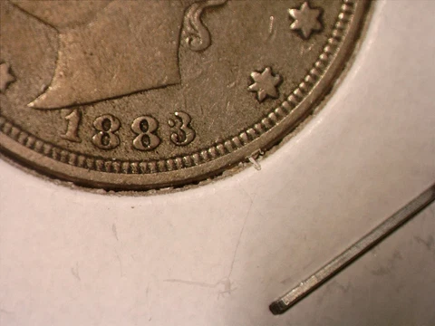 1883 with Cents Liberty Head "V" Nickel #121 - Obstructed Die Error - VF Cover