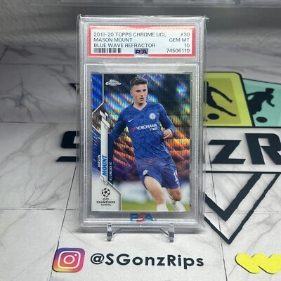 2019 Chrome UCL Blue Wave Refractor /75 Mason Mount #30 PSA 10 GEM MT Rookie RC - Image 1 of 3