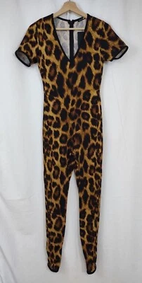 Nuevo Mono Nova Moda Leopardo Para Mujer Pequeño Manga Corta Disfraz Ponte Tejido Foto 1 de 4
