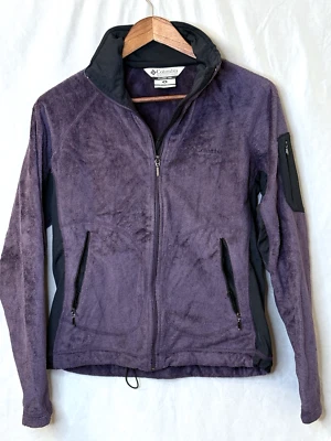 Columbia 女式紫色套衫毛衣全拉链模拟领口袋 M 码 — 第 1/4 张图片