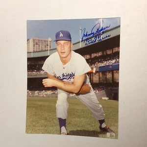 Brooklyn Dodgers Johnny Podres Hand Signed 8x10 Added: 1955 WORLD SERIES MVP  - Picture 1 of 2