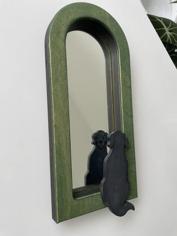Judy Rand Mirror With Dog Looking At Its Reflection Cover