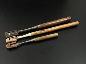 Vintage Japanese Chisel 3set Nomi /Hand Plane Saw Iron Hammer Hand Tool/d56 - Picture 1 of 24