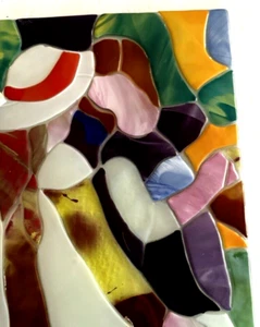 Sebino Arte Fused Glass Panel on Base Signed Italy NEW Sticker  $200  R3 - Picture 1 of 7