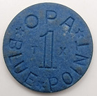 OPA BLUE Point Token T-X War Ration WW2 Vintage Old Coin TX