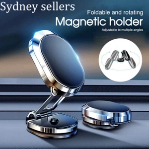 Metal Magnetic Car Phone Holder Folding Magnet Dash Mount Mobile Phone Stand GPS - Picture 1 of 27
