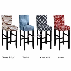4Pcs Printing Bar Stool Covers Stretch Slipcover Protector for Dining Room Chair - Picture 1 of 18