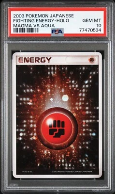 2003 Pokemon Japanese Fighting Energy Holo Magma VS Aqua 1st Edition PSA 10 - Image 1 of 2