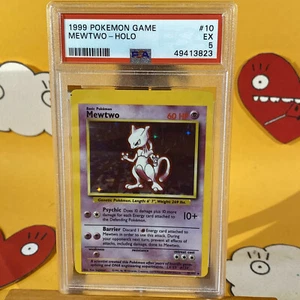 1999 Base Set Mewtwo PSA ERROR MC Miscut OC Holo Rare 10/102 Pokémon Karte - Bild 1 von 8