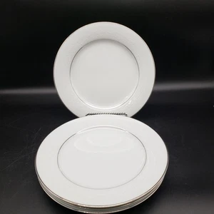 Noritake Whitehall 8.25" Salad Plates Set of 4 Platinum Trim 6115 VTG Japan - Picture 1 of 6