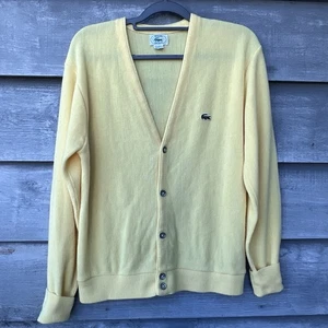 Vtg Izod Lacoste Cardigan Sweater  Mr. Rogers Grandpa Made USA Size Med - Picture 1 of 11