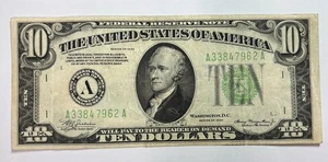 Series 1934 10 Dollar Bill Federal Reserve Note Circulated - Picture 1 of 2