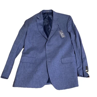 Blazer Chaqueta Abrigo Deportivo Stafford Para Hombres 44L Calce Clásico Azul Medio Espiga Foto 1 de 4