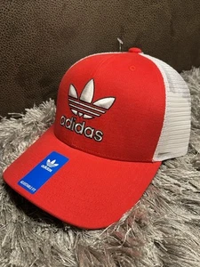 ADIDAS Originals Structured Trucker Hat Cap Red/White Adjustable - Picture 1 of 6