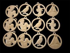 12 Antique Window Shade Pulls Early Plastic Double Sided Curtain Drapes - Picture 1 of 1