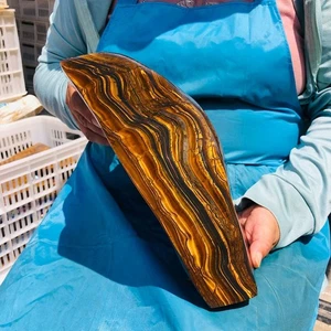 15.92LB Large Natural Tiger's Eye Stone Quartz Crystal Mineral Specimen Healing - Picture 1 of 18