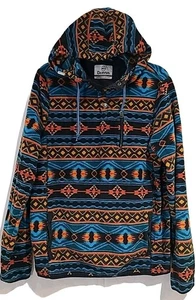 Pile Dravus Aztec Felpa con Cappuccio Pullover Giacca Southwestern Uomo Taglia Media - Foto 1 di 6