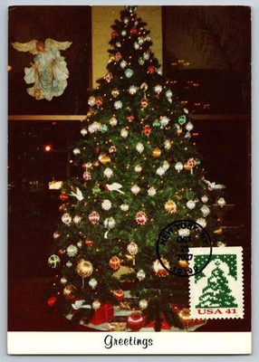 #4208 Holiday Knits Tree FDC Maxi Card - Image 1 of 2