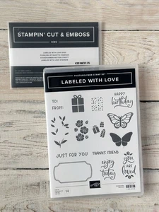 Genuine Stampin Up! BUNDLE - Labeled with Love Stamp Set + Dies - Picture 1 of 1