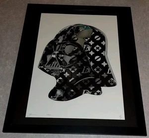 Casco Darth Vader DEATH NYC edición limitada firmado enmarcado impresión de arte callejero 45x32 cm - Imagen 1 de 3