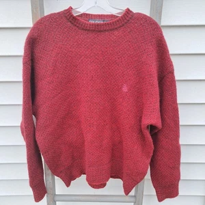 Vintage 100% Wolle Herren Nautica Rot Sweater Pullover Medium 90er Rundhals - Bild 1 von 7